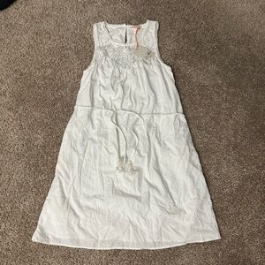 Knox Rose Women’s Lightweight White Floral‎ Lace Dress Size Small NWT